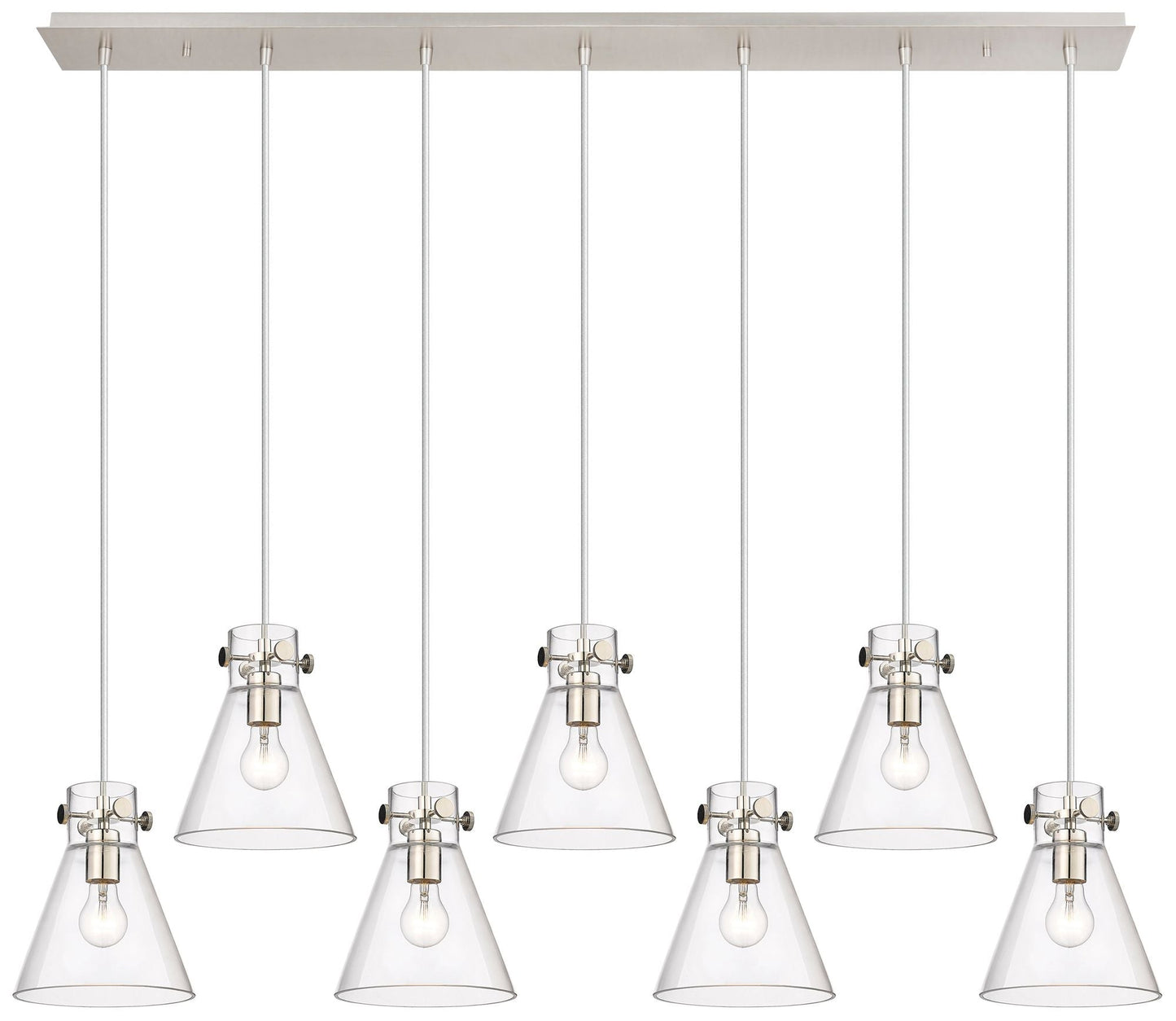 Newton Bell 27.25" Wide 12 Light Matte Black Multi Pendant With Clear