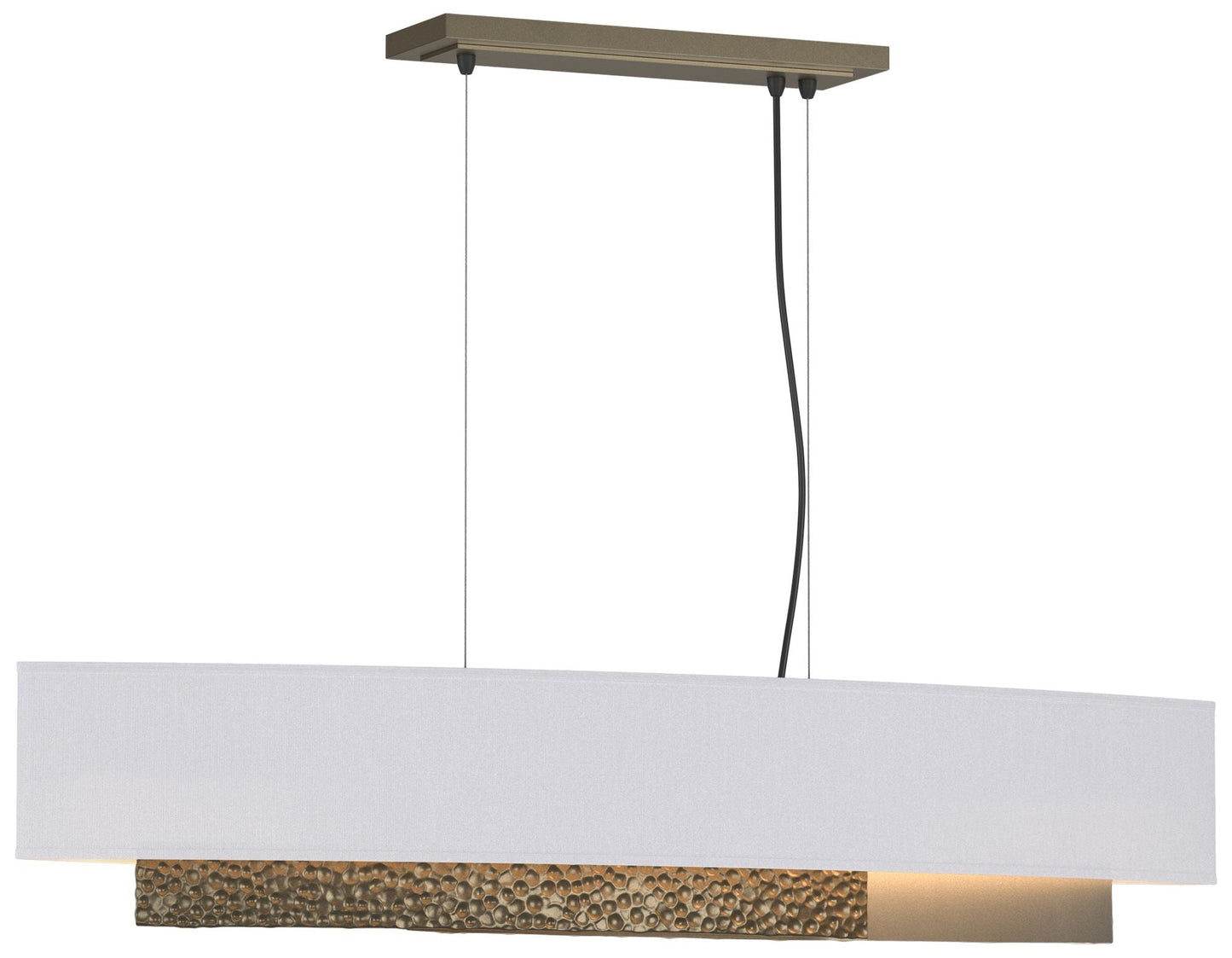 Oceanus 42"W Soft Gold Standard Pendant w/ Natural Anna Shade