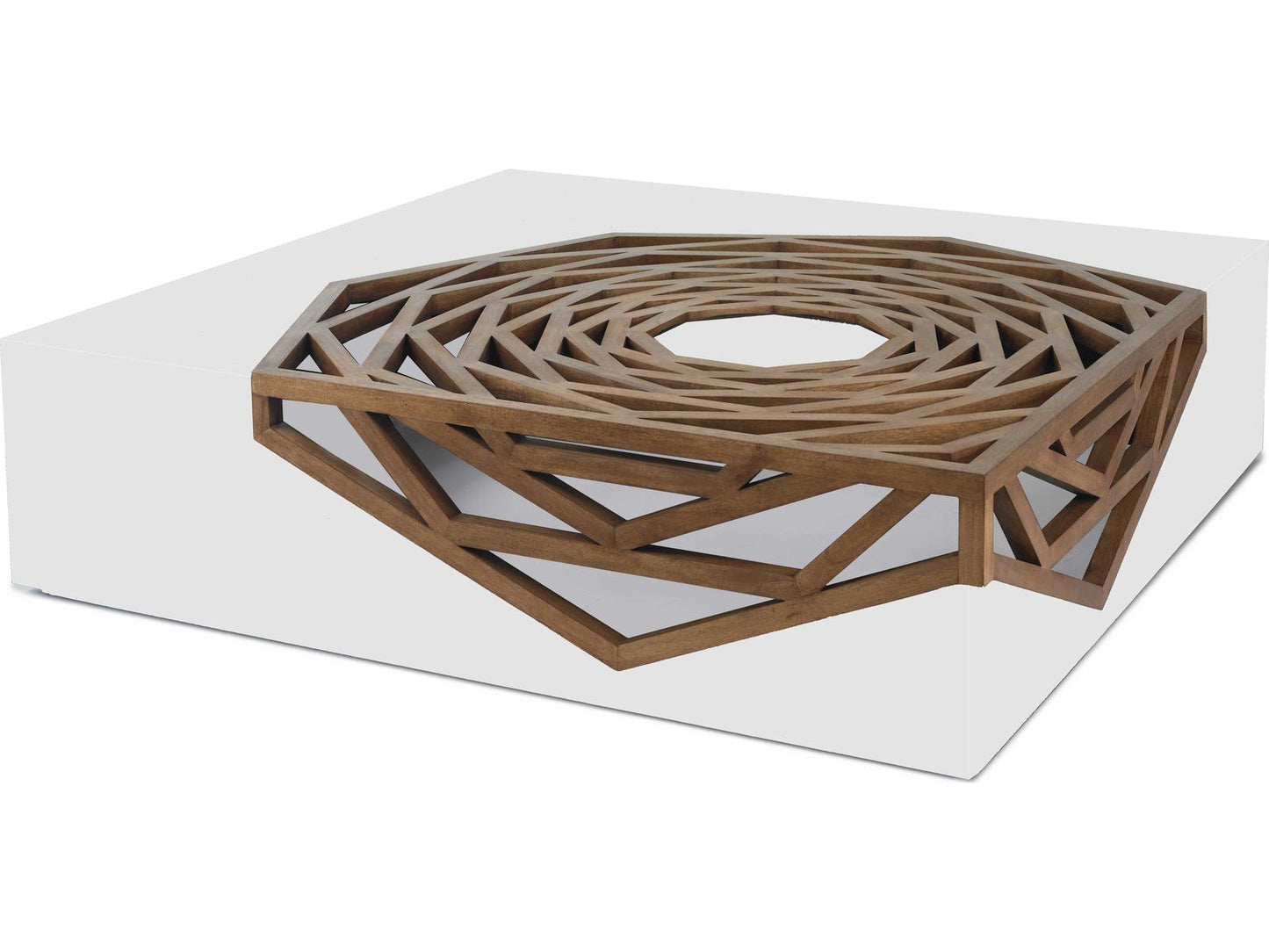 Hanako Square Wood Coffee Table in White