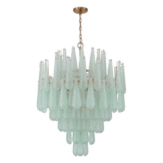 Ollie 33.25'' Aged Brass Chandelier Green 33.25"W x 40.75"H x 33.25"D