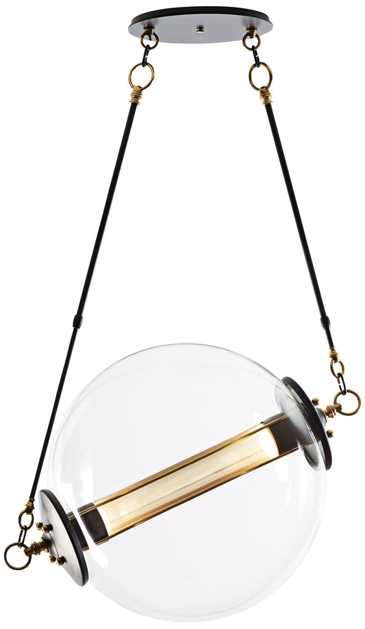 Otto 28 1/2" Wide Brass with Black Pendant Light