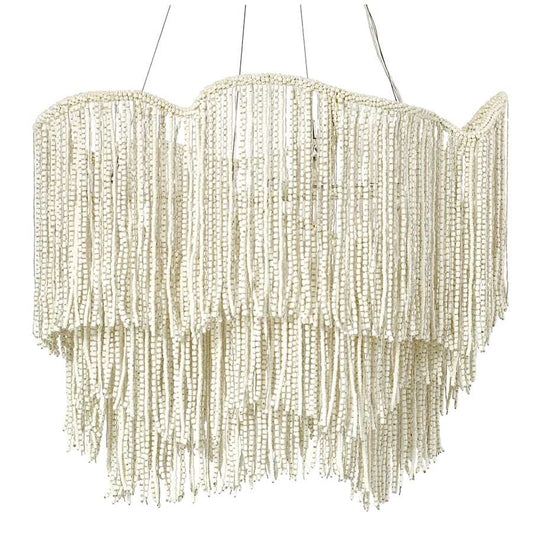 Palecek Elena 4 Light 28" Wide Beaded Waterfall Chandelier