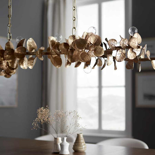 Palecek Eucalyptus 10 Light 61" Wide Linear Chandelier