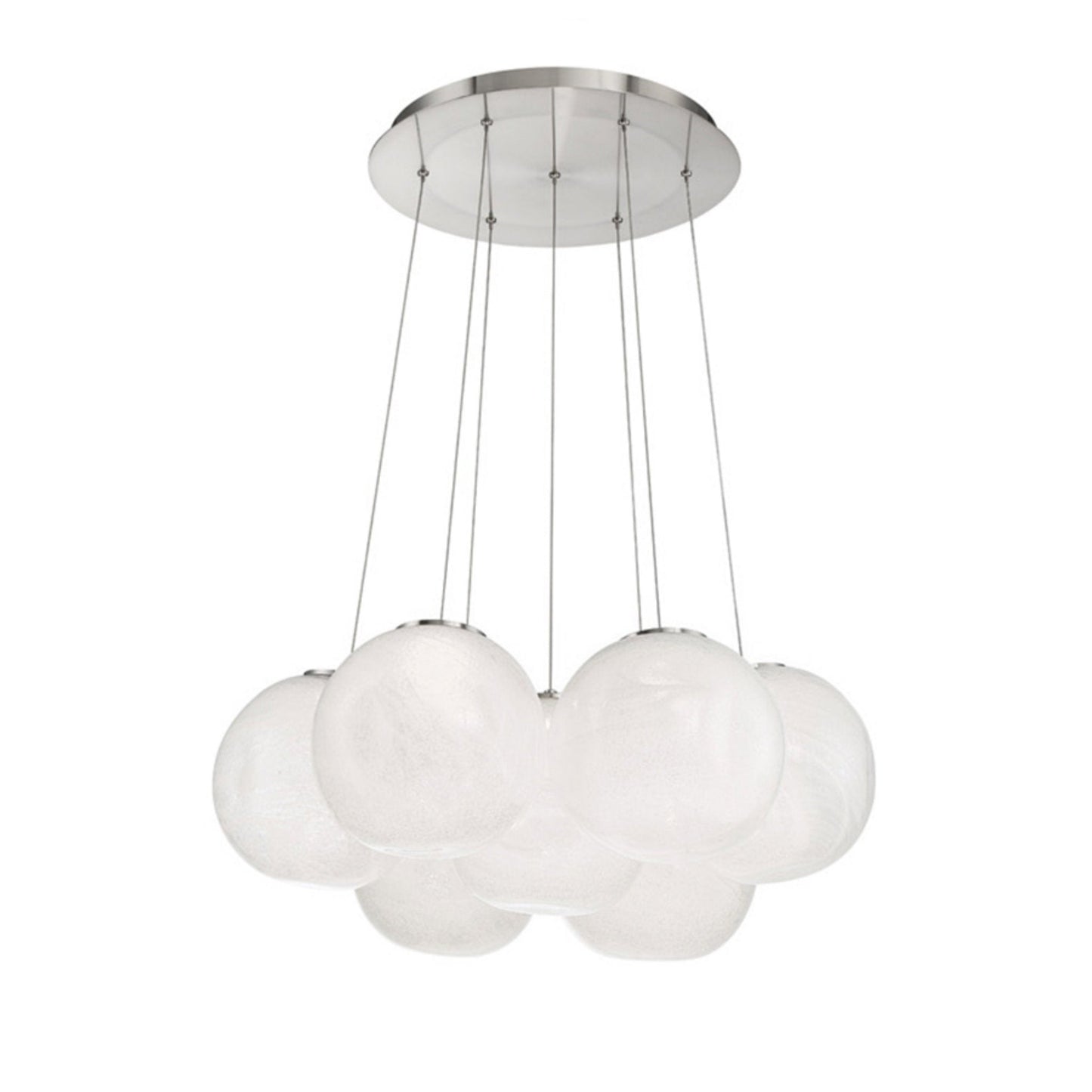 Modern Forms PD-28807-BN 3000K 49 Watt Cosmic Crystal LED Multi-Light Pendant in Brushed Nickel