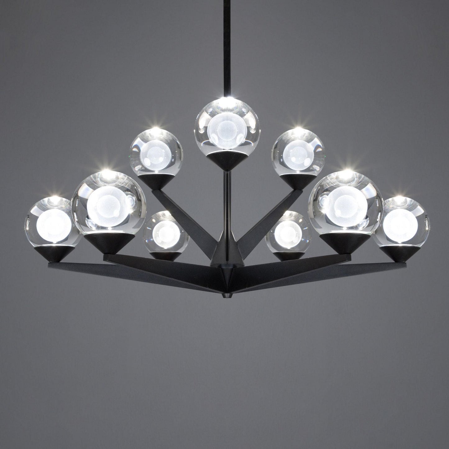 Double Bubble 27in LED 9 Light Chandelier 3000K in Black
