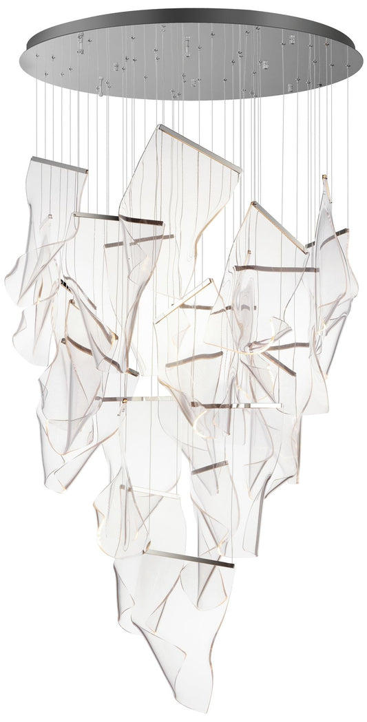Rinkle 36 1/4"W Polished Chrome Acrylic 24-Light LED Pendant