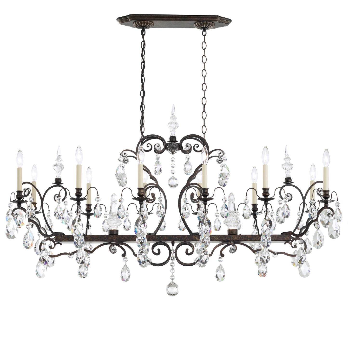Renaissance 14 Light 56" Wide Crystal Chandelier with Clear Swarovski Crystals