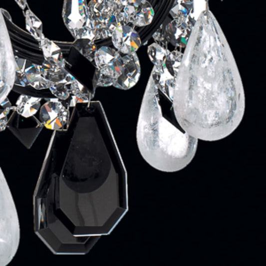 Schonbek Hamilton 6 Light 22" Wide Crystal Chandelier with Black Rock Crystals