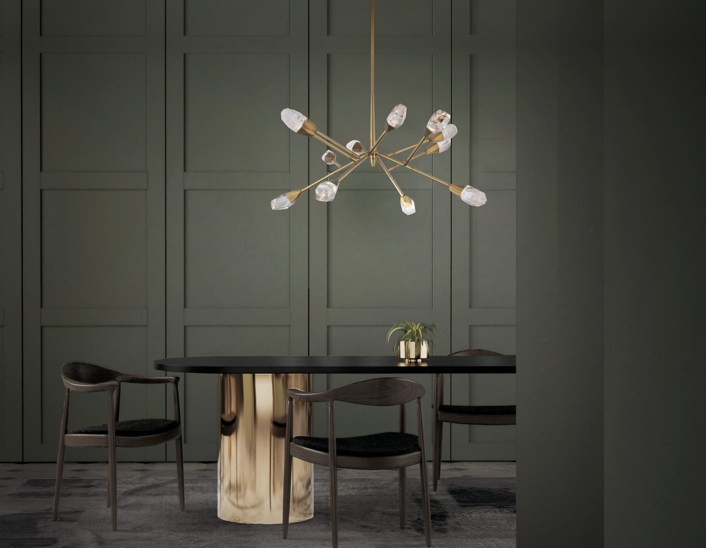 Synapse 32" Wide LED Crystal Pendant