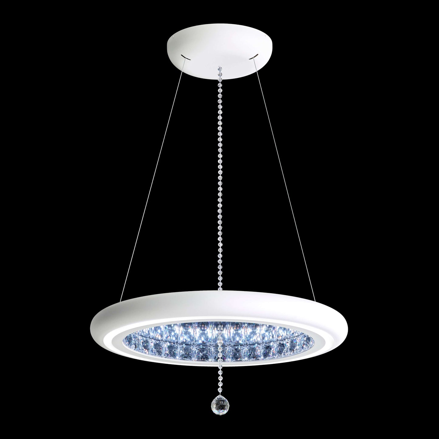 Infinite Aura 23" Wide LED Crystal Ring Chandelier with Swarovski Crystals