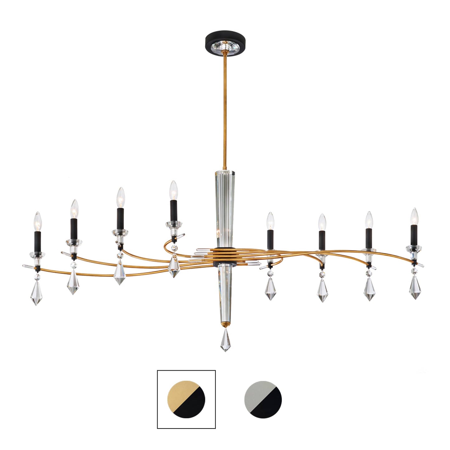 Tempest 8 Light 61" Wide Crystal Candle Style Chandelier