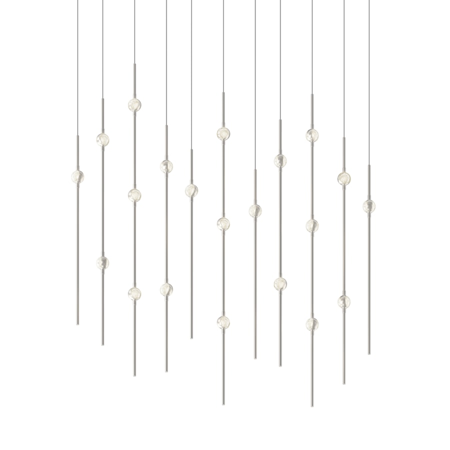 Sonneman Constellation 36" Wide LED Linear Pendant with Clear Faceted Acrylic Shades and 120" Cable - 2700K