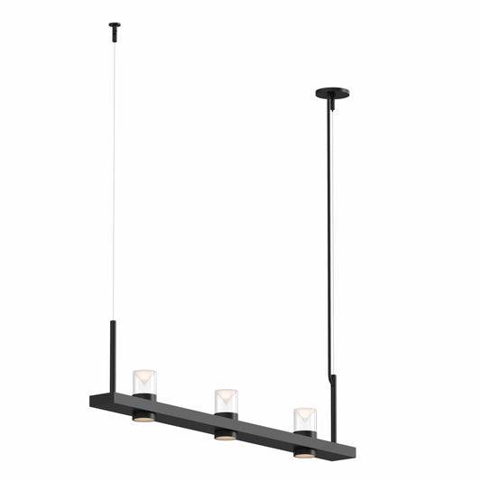 Intervals 3 Light 48" Wide LED Pillar Candle Linear Chandelier