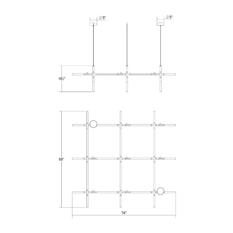 Labyrinth 75" Wide LED Abstract Chandelier