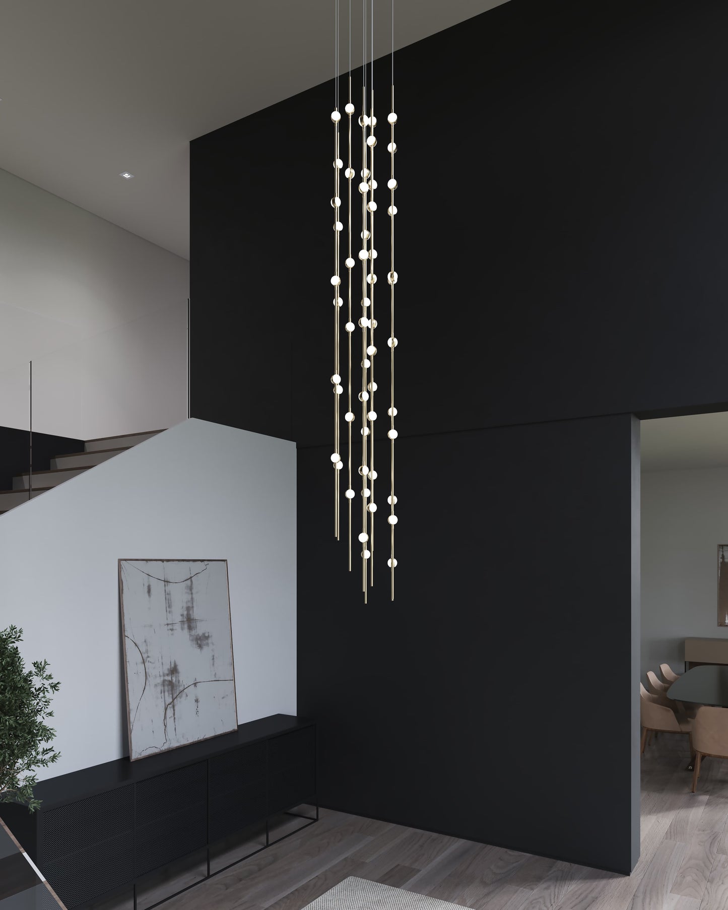 Constellation 55 Light 12" Wide LED Abstract Multi Light Pendant with Clear Acrylic Shades