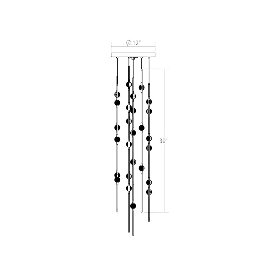 Sonneman Constellation 12" Wide Beaded Chandelier