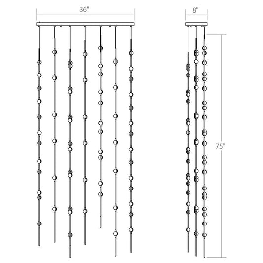 Sonneman Constellation 36" Wide Linear Chandelier