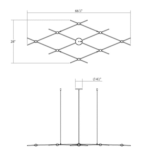 Constellation 9 Light 67" Wide LED Chandelier with Faceted Acrylic Shades