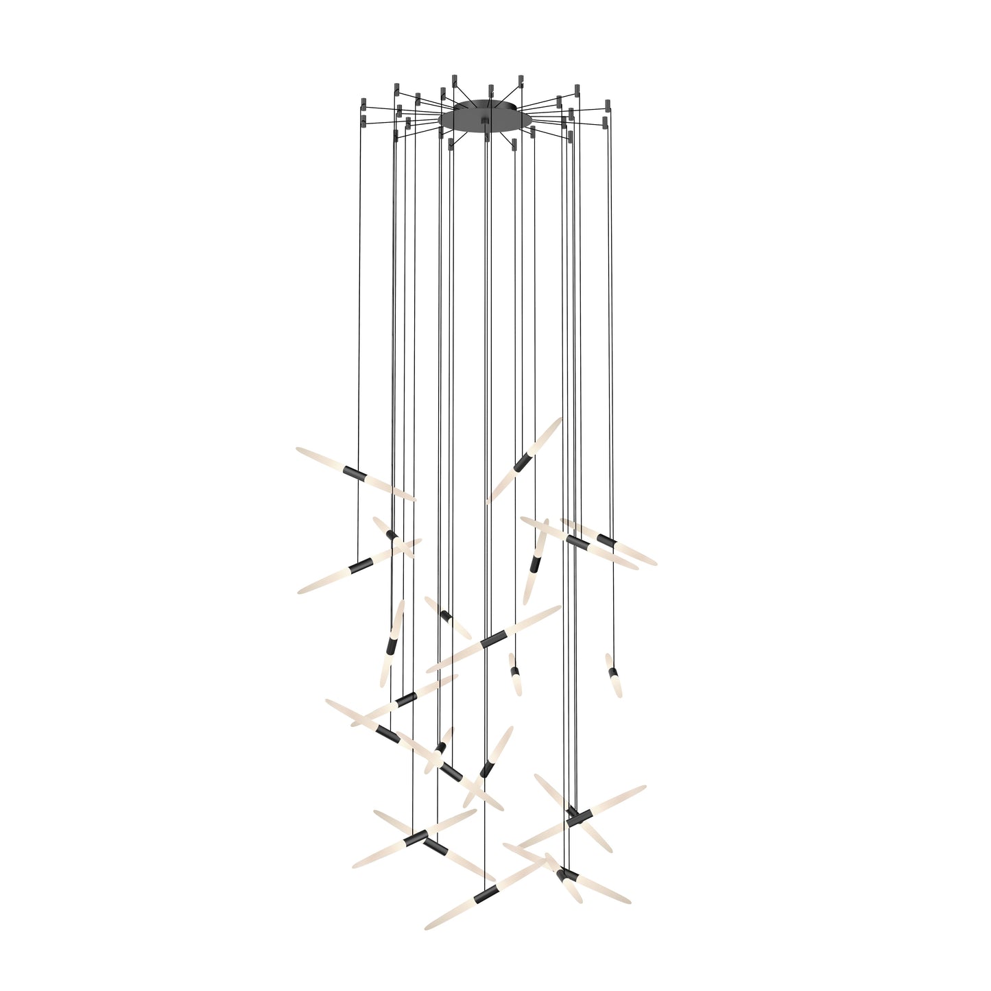 Ballet 24 Light 49" Wide LED Abstract Multi Light Pendant with Flush Mounted Arms