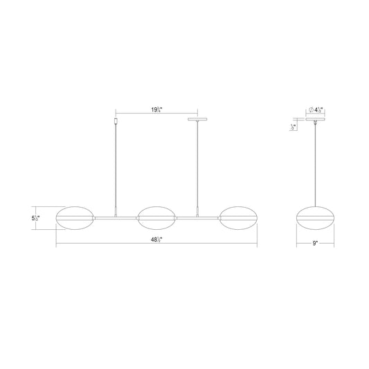 Pillows 6 Light 49" Wide LED Suspension Linear Pendant