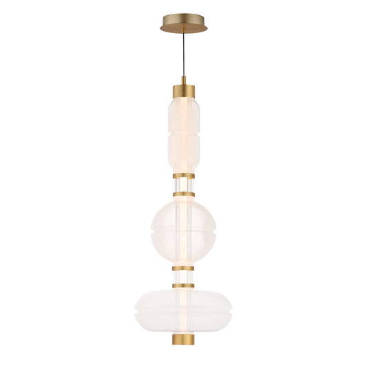 Gusto 33" Tall LED Abstract Pendant with Hand-Blown Glass Shades