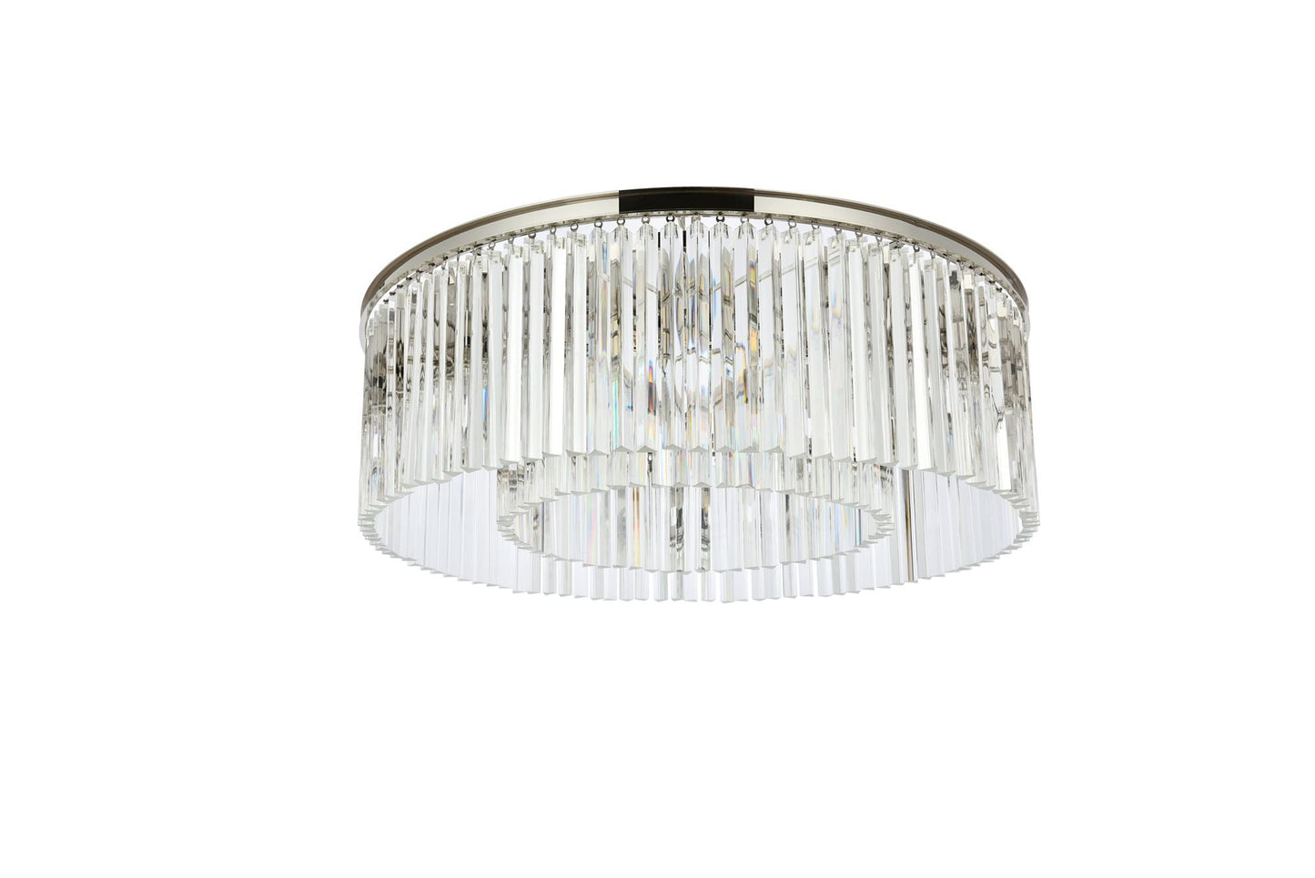 Sydney 10 Lt Polished Nickel Flush Mount Clear