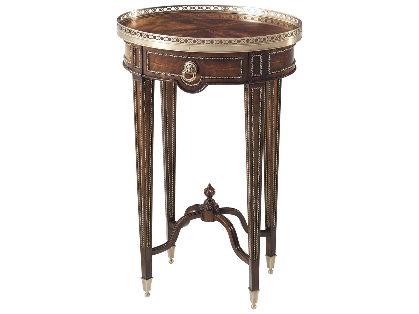 Fine Accent Table Mahogany End Table with Brass Mounts