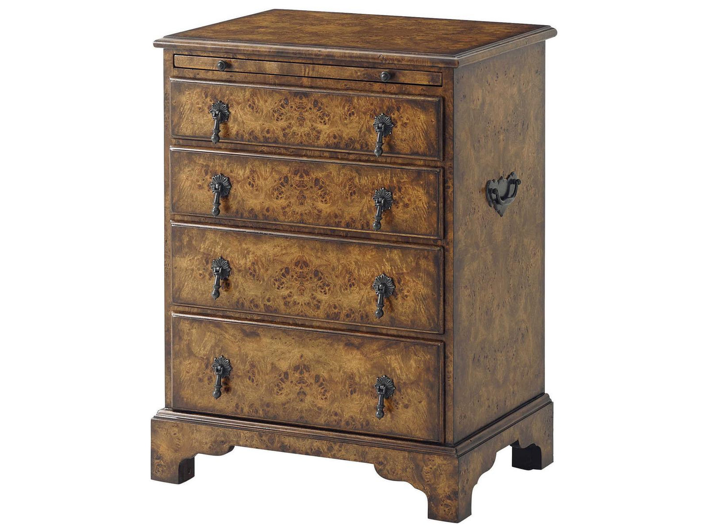 A Bachelor's Chest Nightstand in Buffalo Brown with Leather Slide