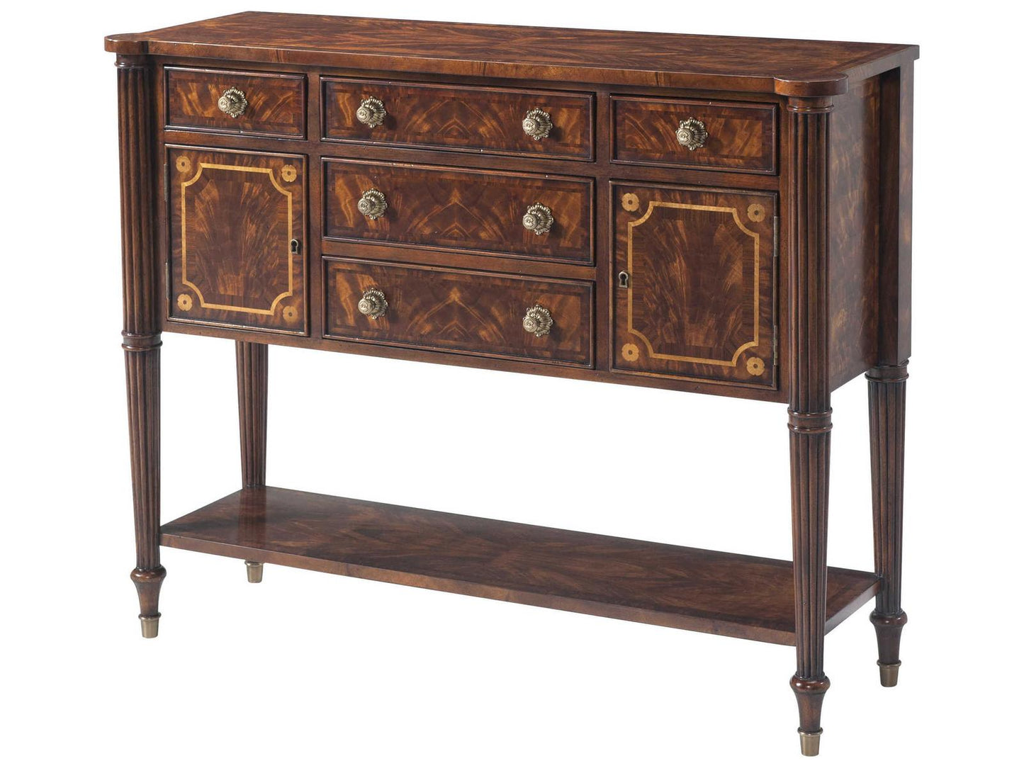 The Almacks Flame Veneered Sideboard with Five Drawers