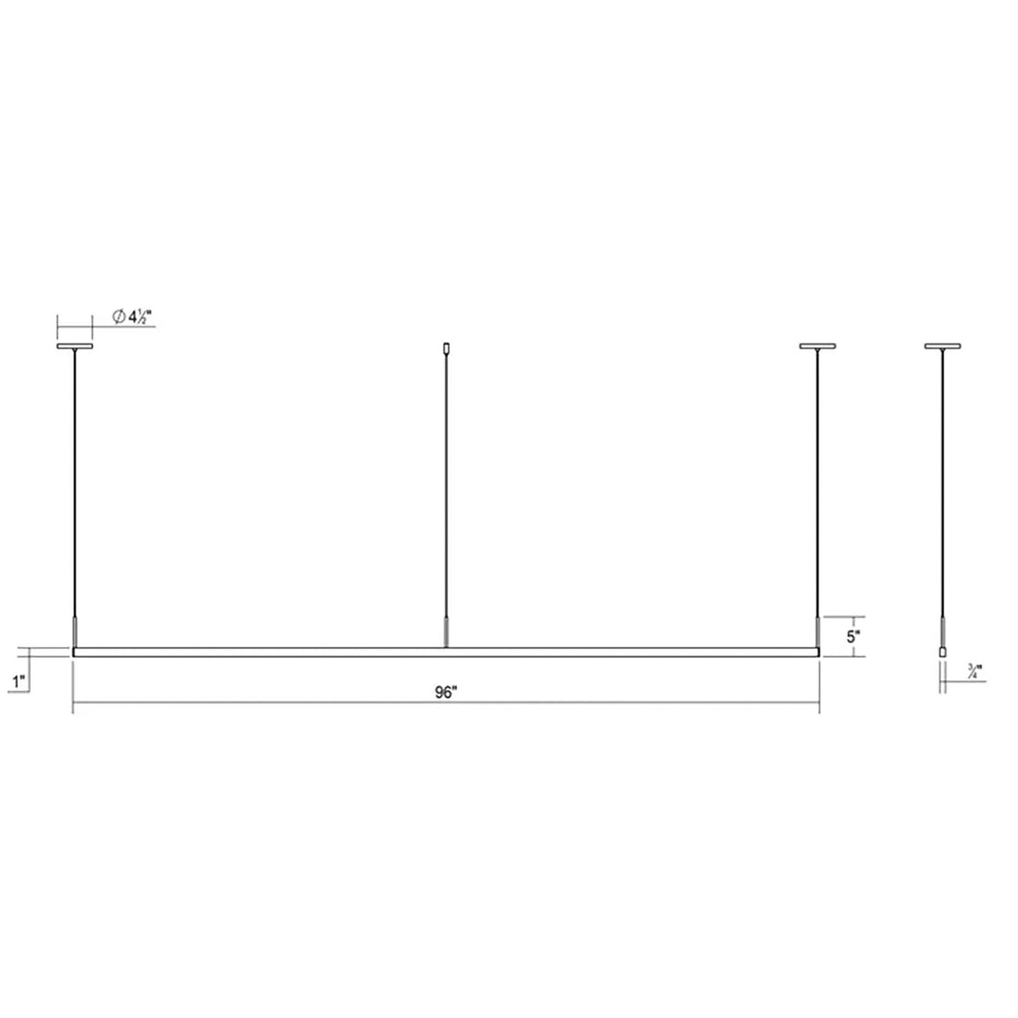 Thin-Line 96" Wide Bright Satin Aluminum Two-Sided LED Pendant