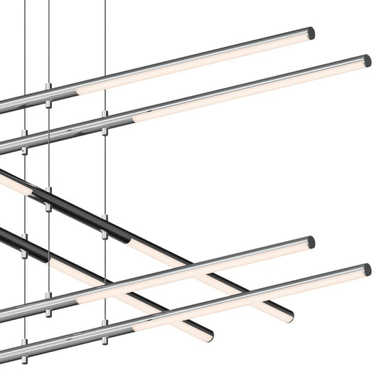 Tik-Tak??47 1/2"W Chrome Stack 3-Tier 12-Light LED Pendant