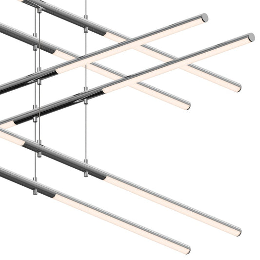 Tik-Tak??47 1/2"W Chrome Stack 5-Tier 20-Light LED Pendant