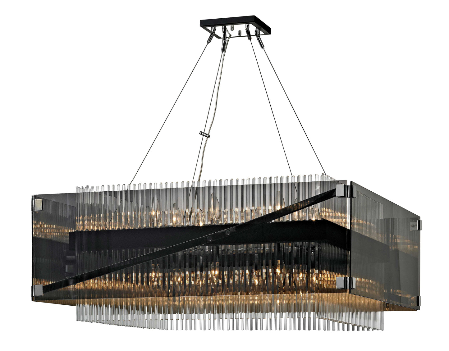 Apollo 16 Light 34-1/2" Wide Chandelier with Glass Shade