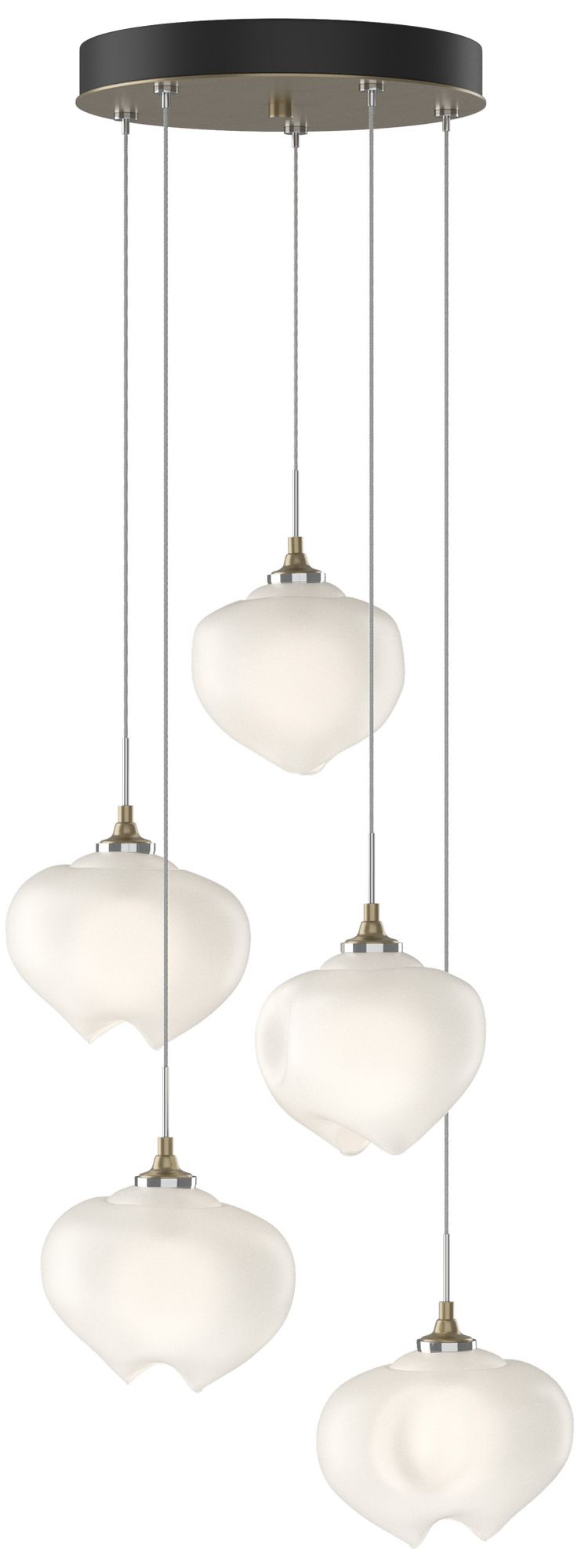 Ume 16.6" Wide 5-Light Soft Gold Pendant With Frosted Glass Shade