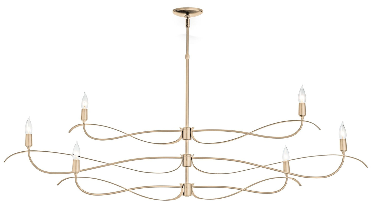 Willow 59.4" Wide 6.Light Large Soft Gold Chandelier