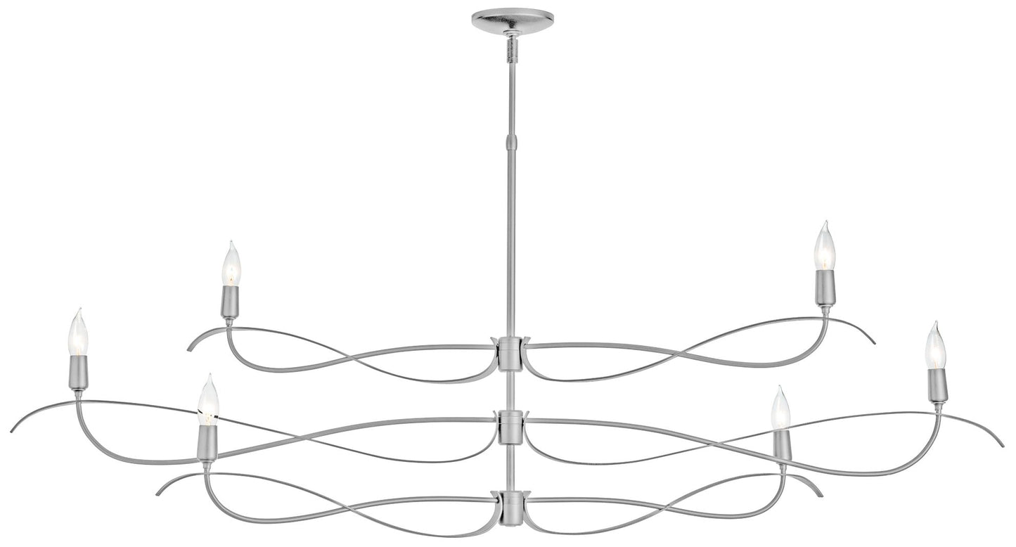 Willow 59.4" Wide 6.Light Large Vintage Platinum Chandelier