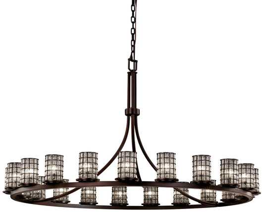 Wire Glass Dakota 60" W Dark Bronze 21-Light Chandelier