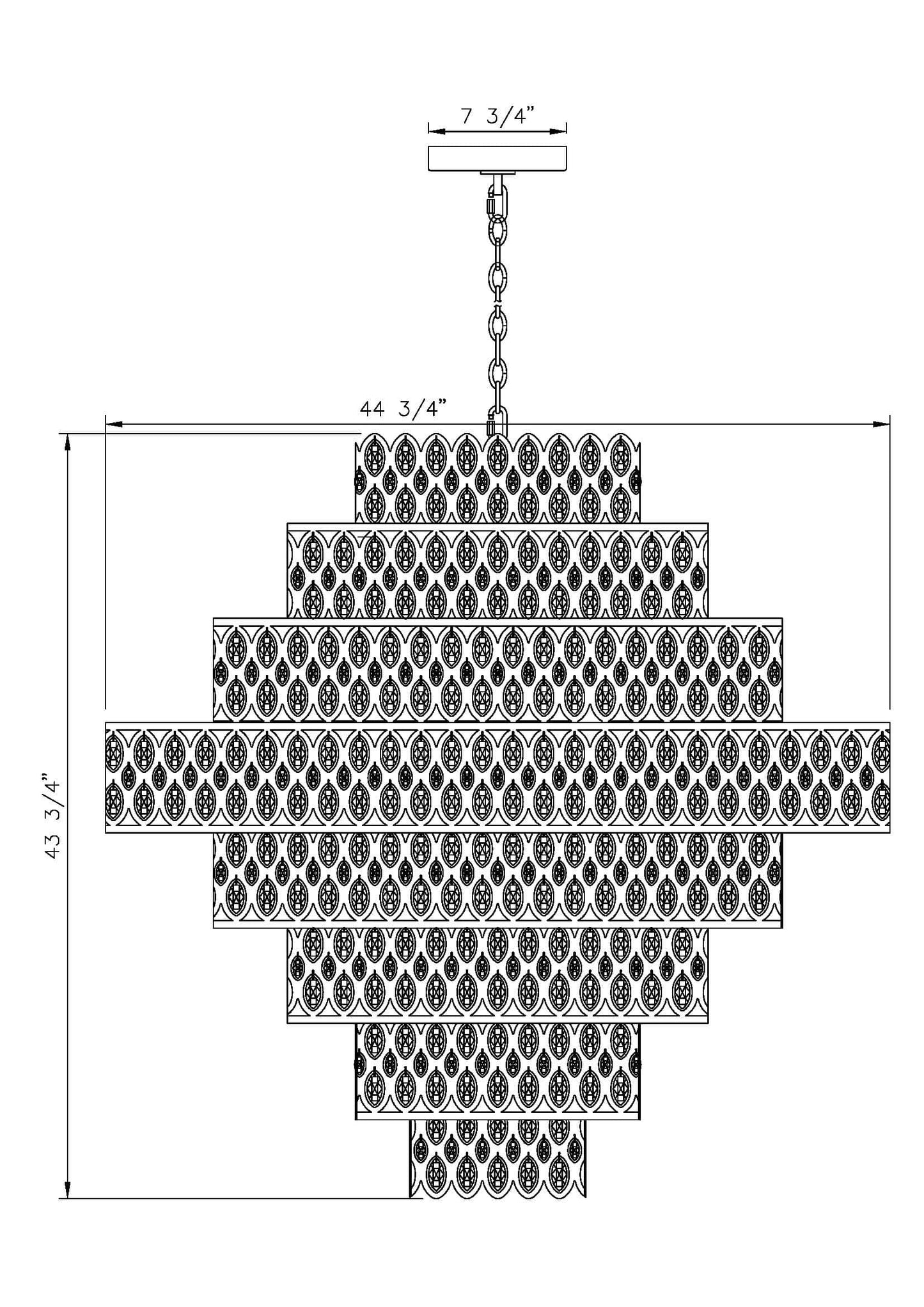 Dealey 25 Light 45" Wide Crystal Waterfall Chandelier
