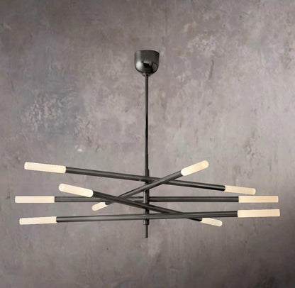 Rousselle Ten-Light Etched Rod Mobile Chandelier