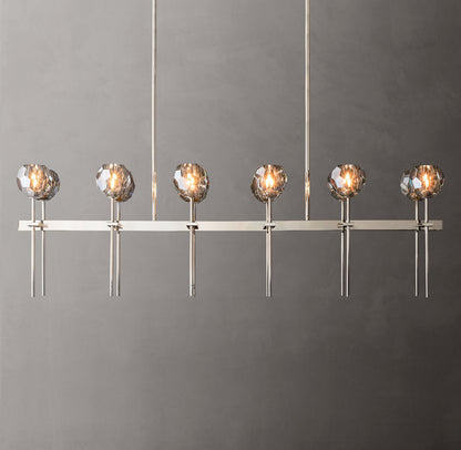 Boule De Cristal Smoke Glass Double Linear Chandelier 60"