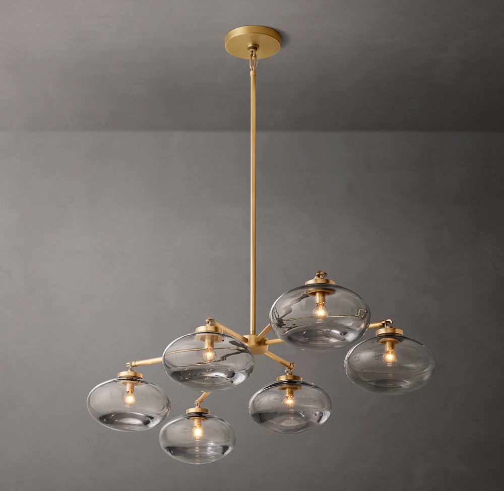 Cabrette Transparent Glass Mobile Linear Chandelier