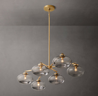 Cabrette Transparent Glass Mobile Linear Chandelier