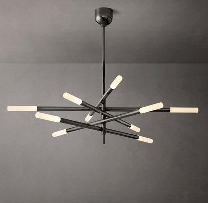 Rousselle Ten-Light Etched Rod Mobile Chandelier