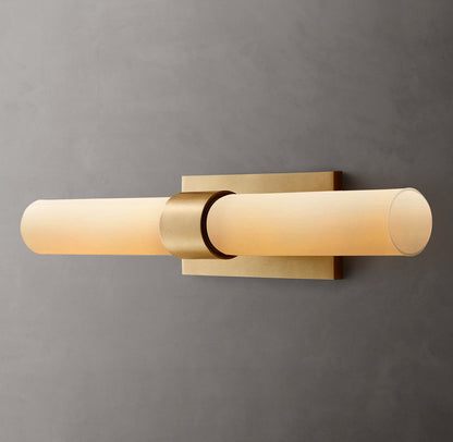 Ravelles Opal Milk Glass Linear Wall Sconce