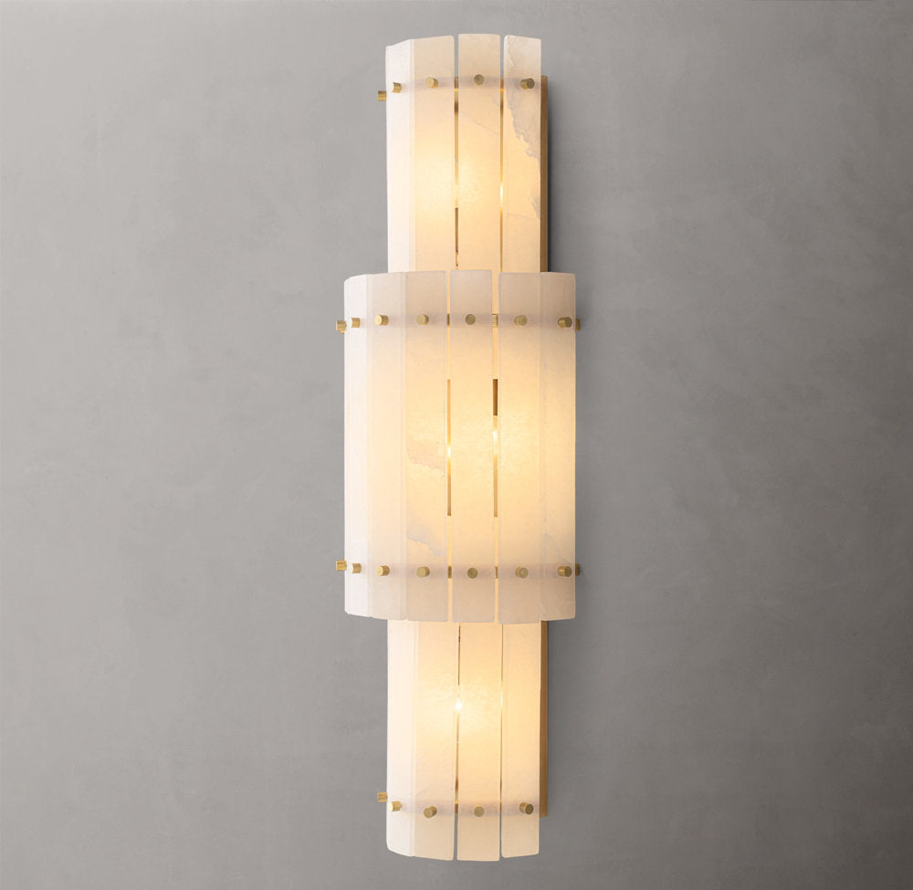 St. Marco Ivory Alabaster Grand Round Wall Sconce