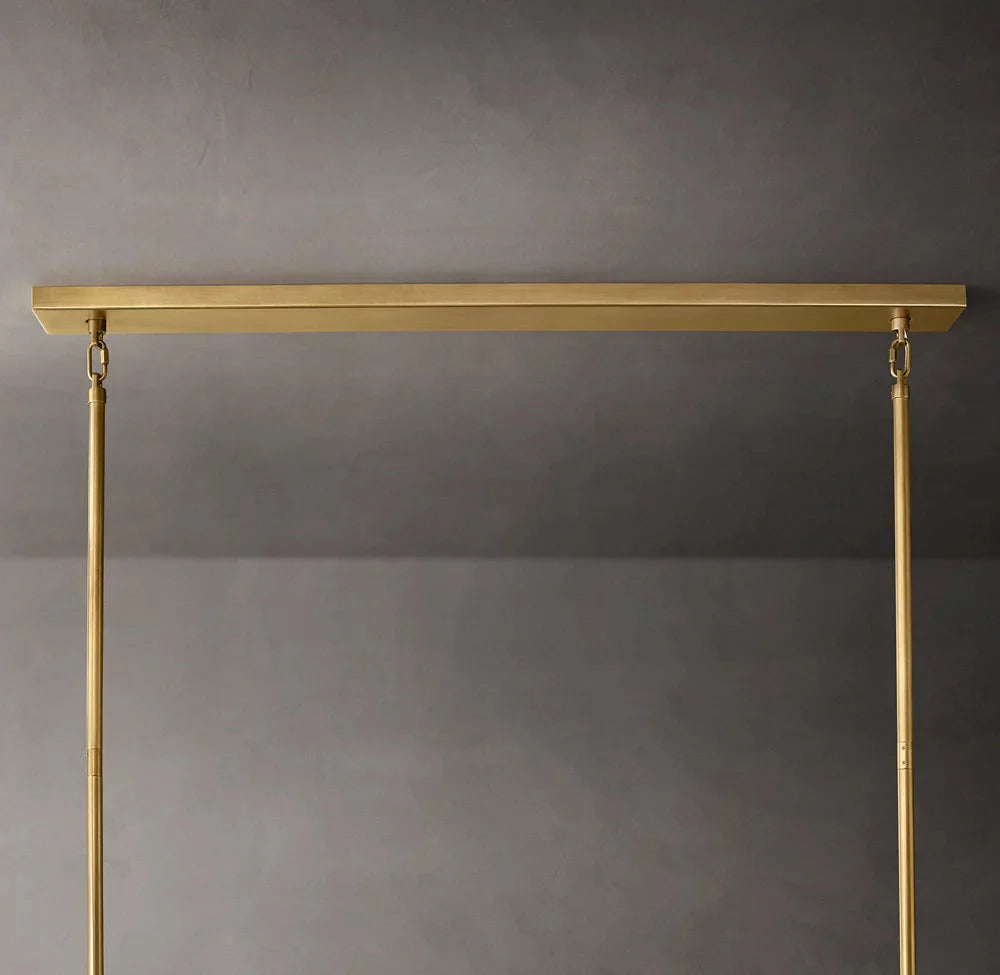 Chiara Tiered Rectangular Pendant Light with Smoke Glass 74"