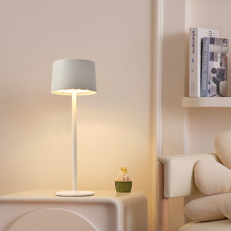Metal Mushroom Table Lamp USB Rechargeable Touch Light with Tall Base