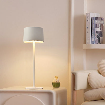 Metal Mushroom Table Lamp USB Rechargeable Touch Light with Tall Base