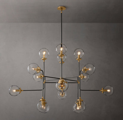 Bistro Globe Clear Glass Chandelier 56"