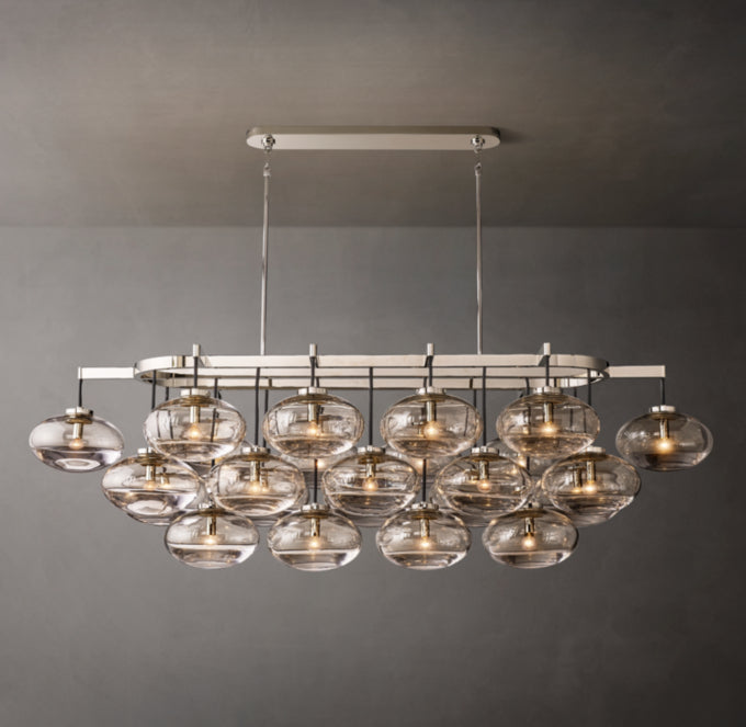 Cabrette Clear Glass Linear Chandelier 72"